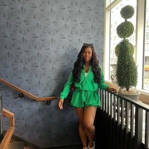 Fashion Nova Green Mini Skirt Romper